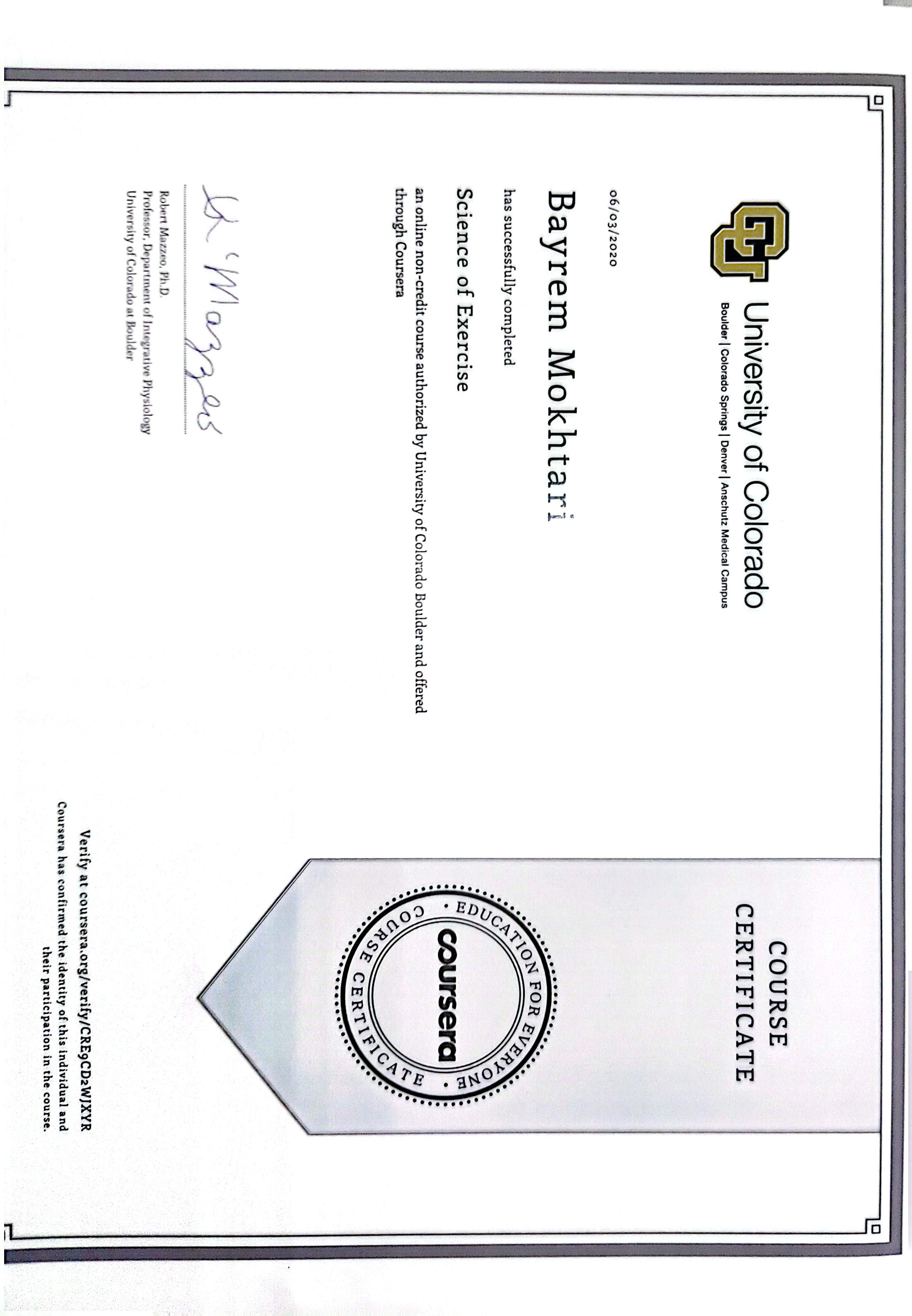 Science of Exercise — University of Colorado