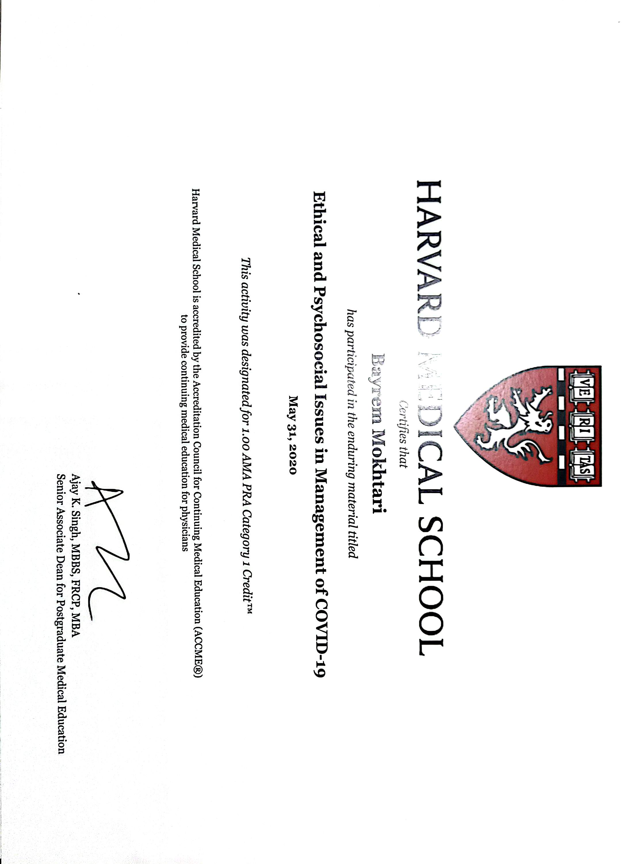 Ethical and Psychosocial Issues in Management of COVID-19 — Harvard Medical School