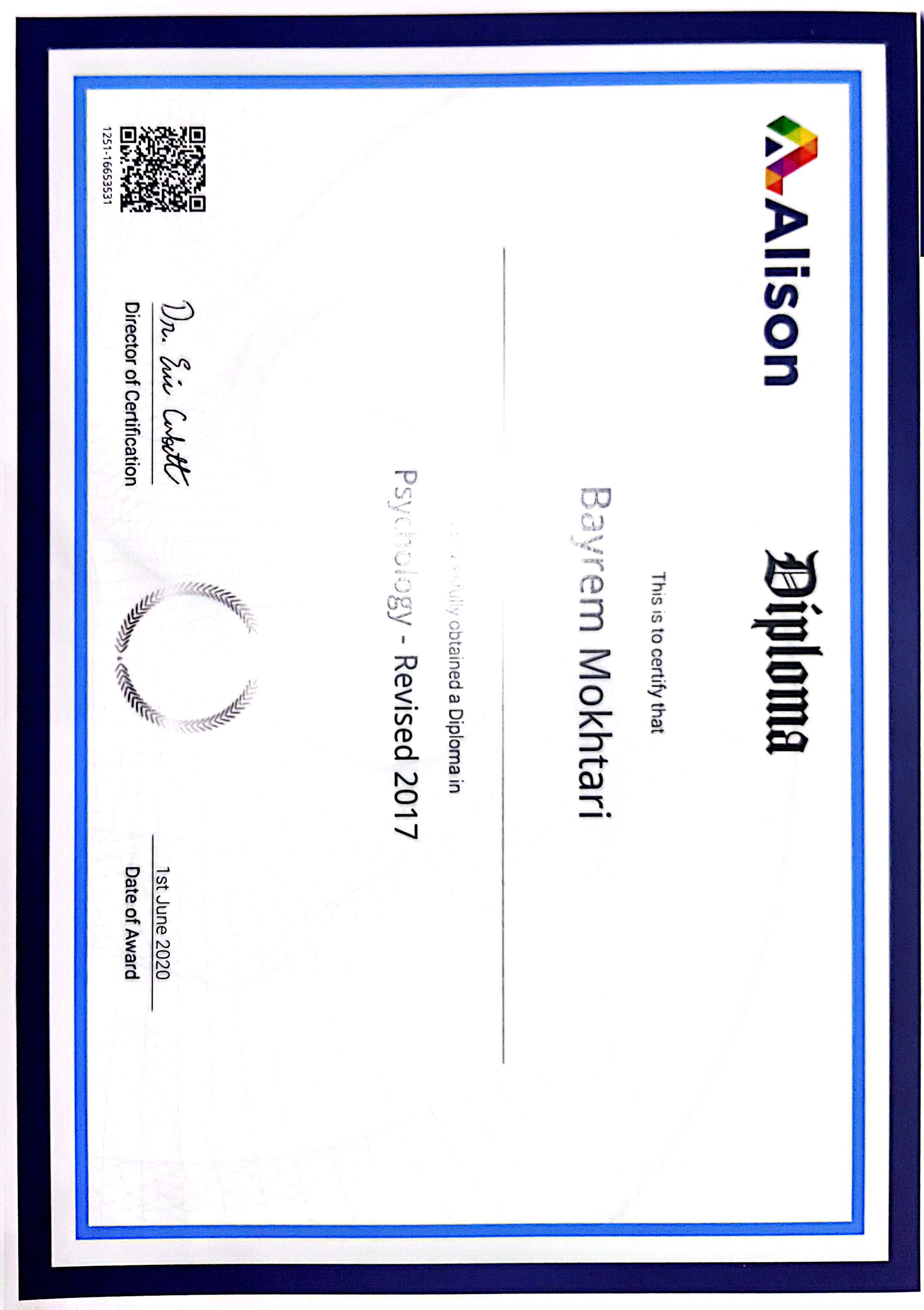 Psychology — Alison Diploma (Revised 2017)