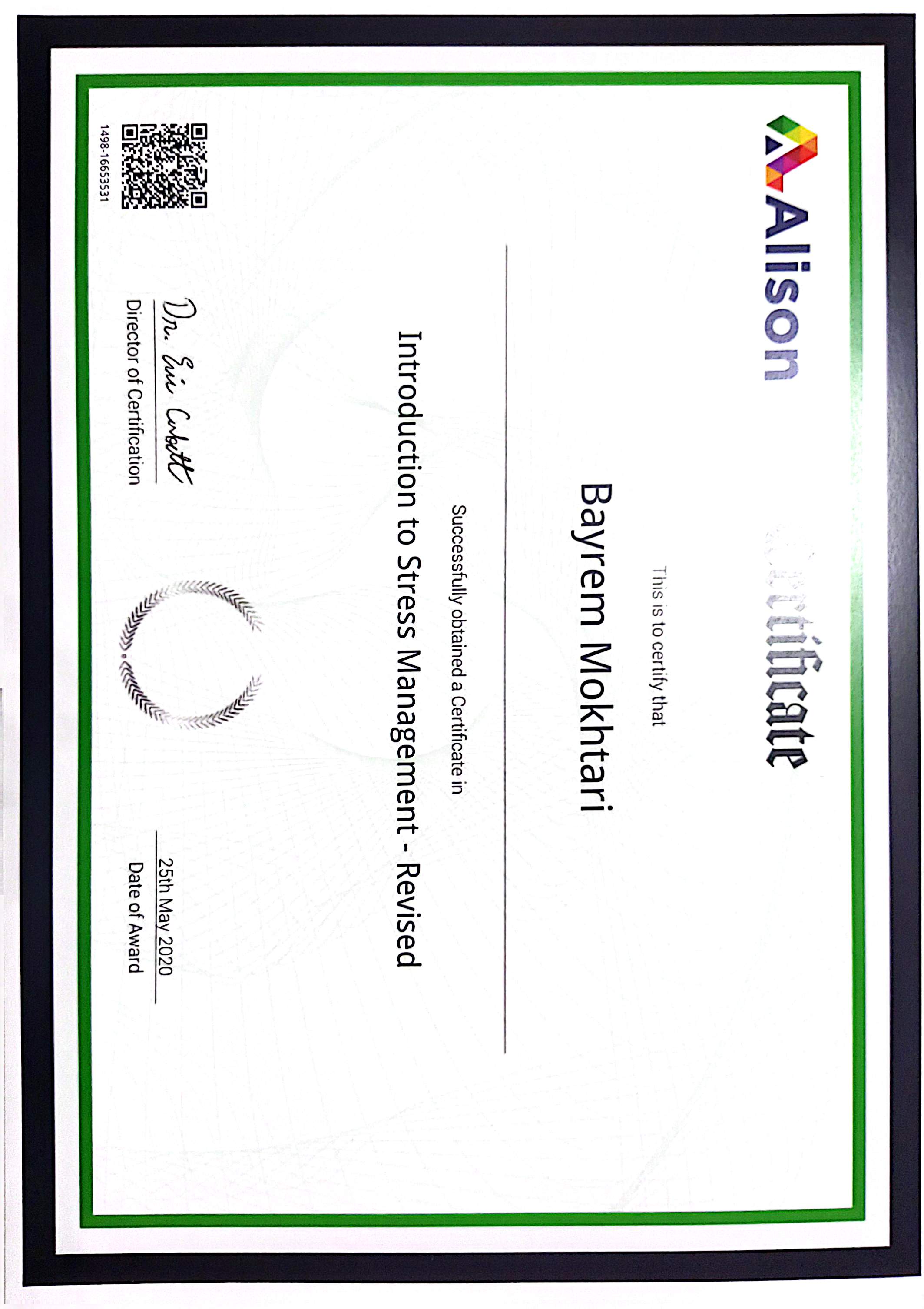 Introduction to Stress Management — Alison Certificate