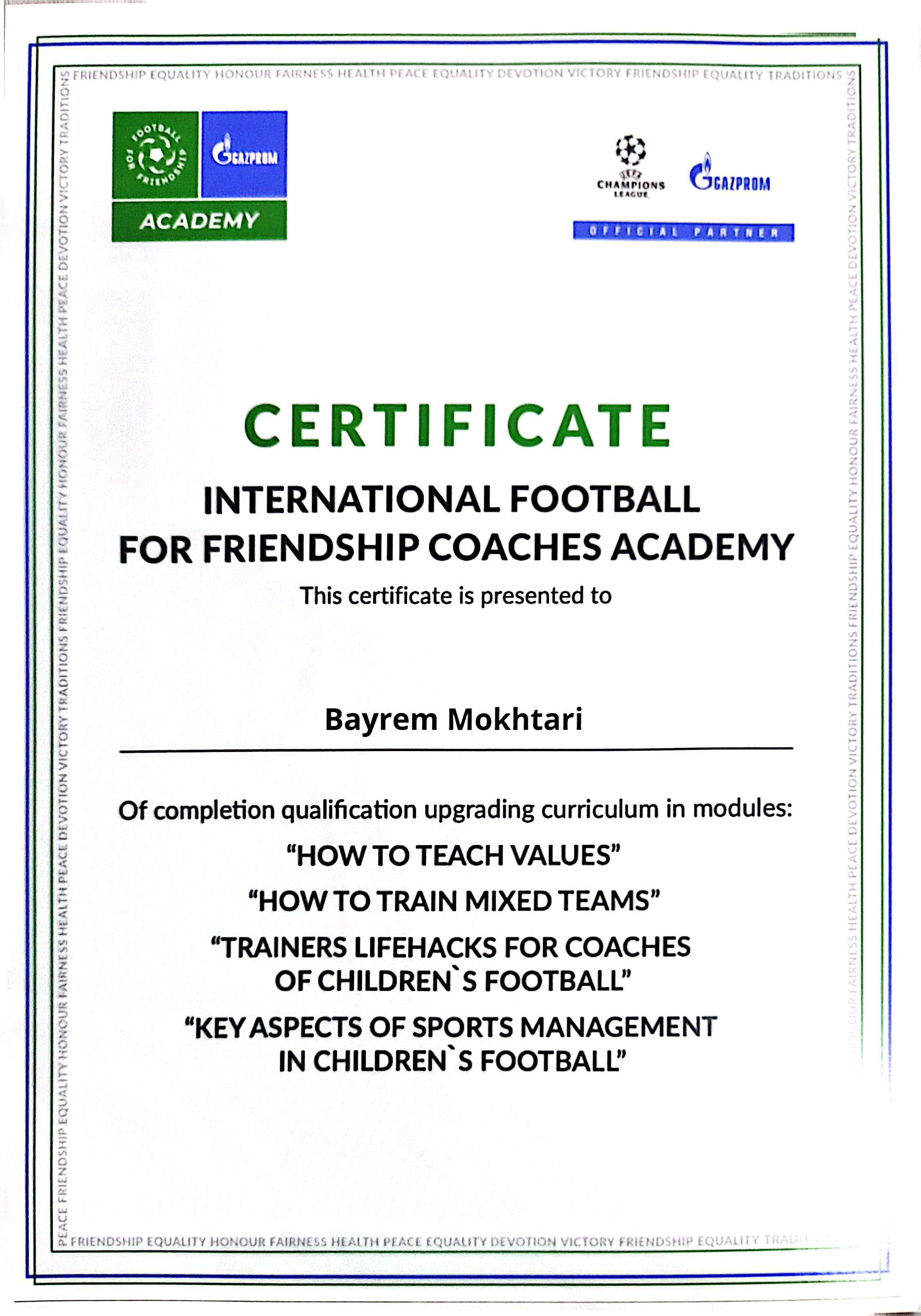 Key Aspects of Sports Management — International Football for Friendship Coaches Academy