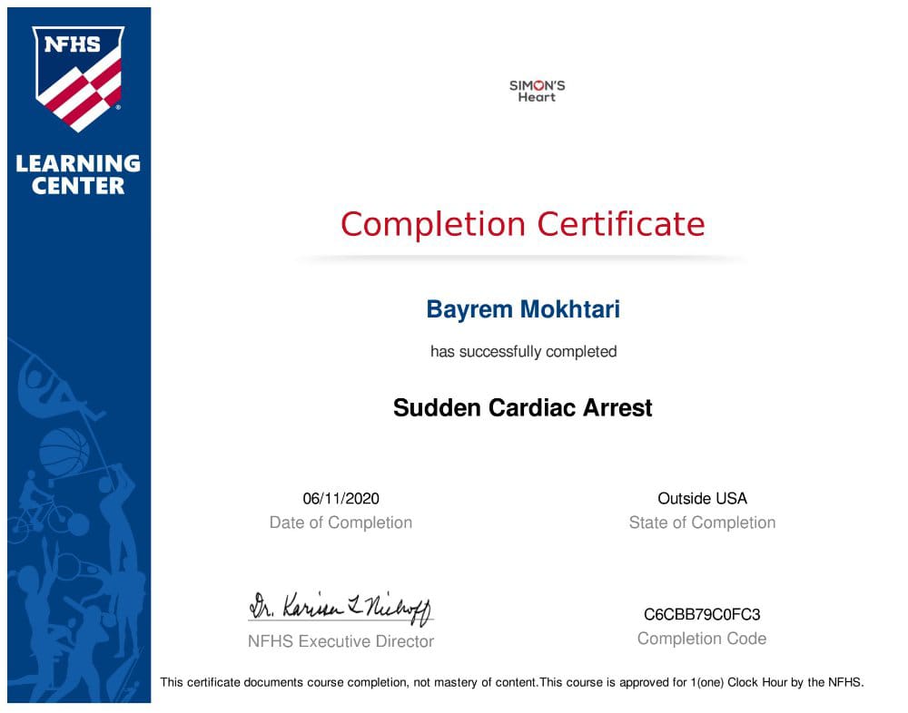 Certificate of Recognition