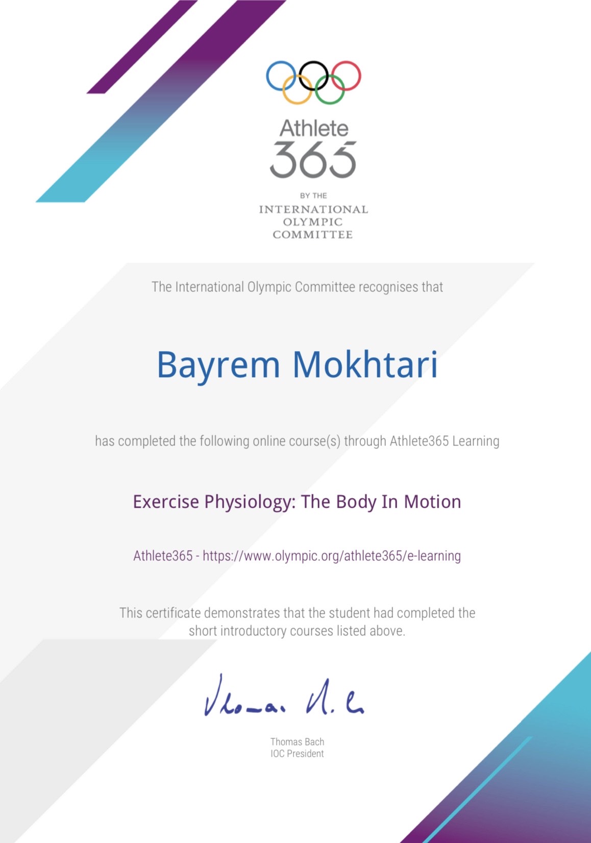 Certificate of Recognition